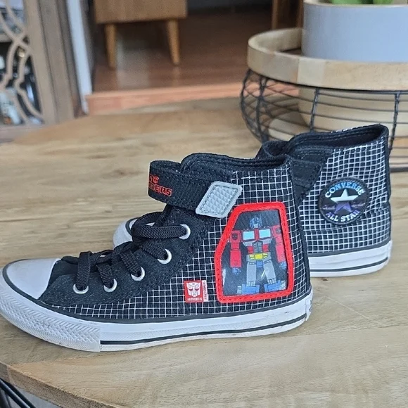 Converse Limited Edition Transformers Black High-Tops All Star Sneakers - Picture 2 of 10